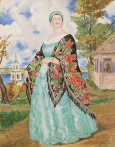 Парадный портрет Б. Кустодиева «Купчиха». 1923 г.