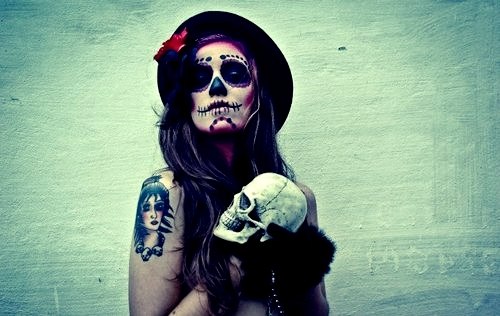 Макияж скелета на Хэллоуин, создаем makeup skeleton. 03