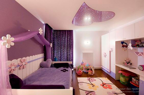Дизайн детской в фиолетовых тонах