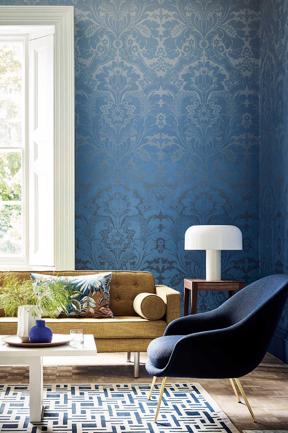 Обои James Cobalt Fade, коллекция London Wallpapers V, Little Greene