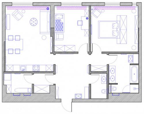 Удачные планировки 3 комнатных квартир. Дизайн 3-х комнатной квартиры в панельном доме