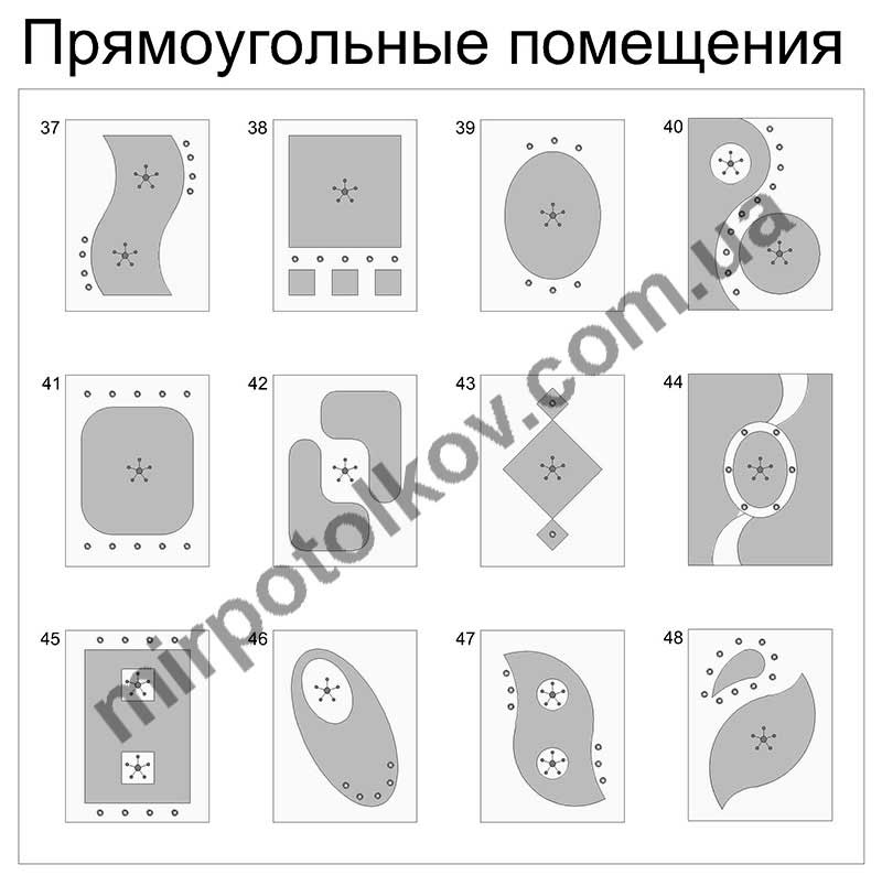 Эскизы потолков натяжных