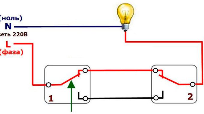 Подключение проходного выключателя с двух и с трех мест: разбор схем + инструктаж по установке