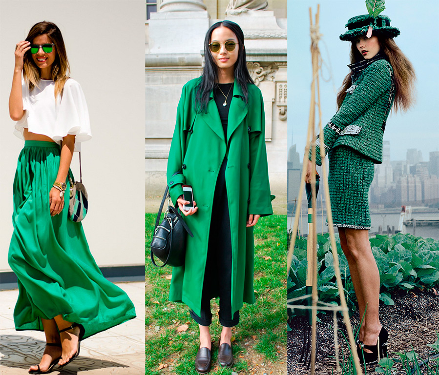 Сочетание коричневого и зеленого в одежде у женщин фото