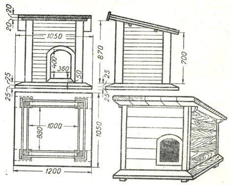 Собачьи будки из дерева своими руками фото размеры и чертежи