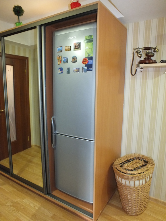 Встроенный холодильник в шкафу