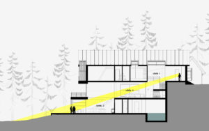 Большой загородный дом в скандинавском стиле - проектная графика