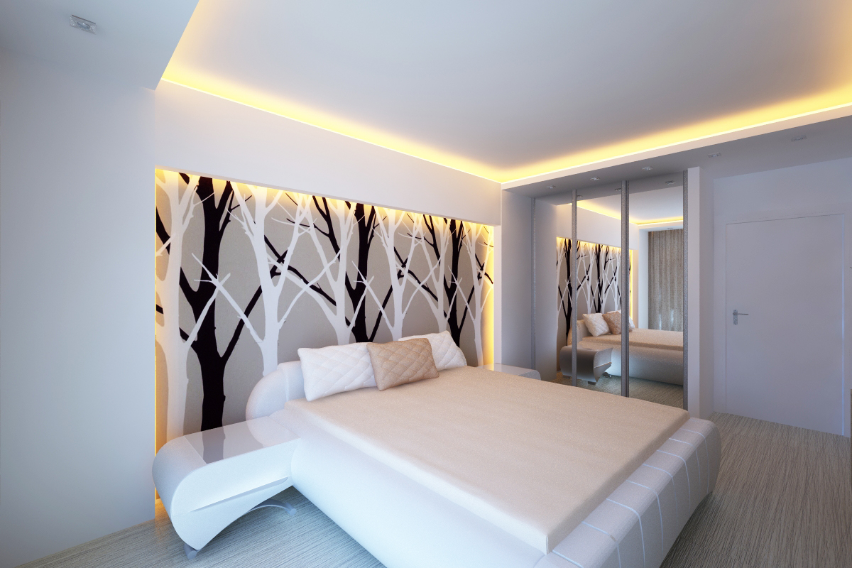 Светодиодная подсветка потолка в спальне