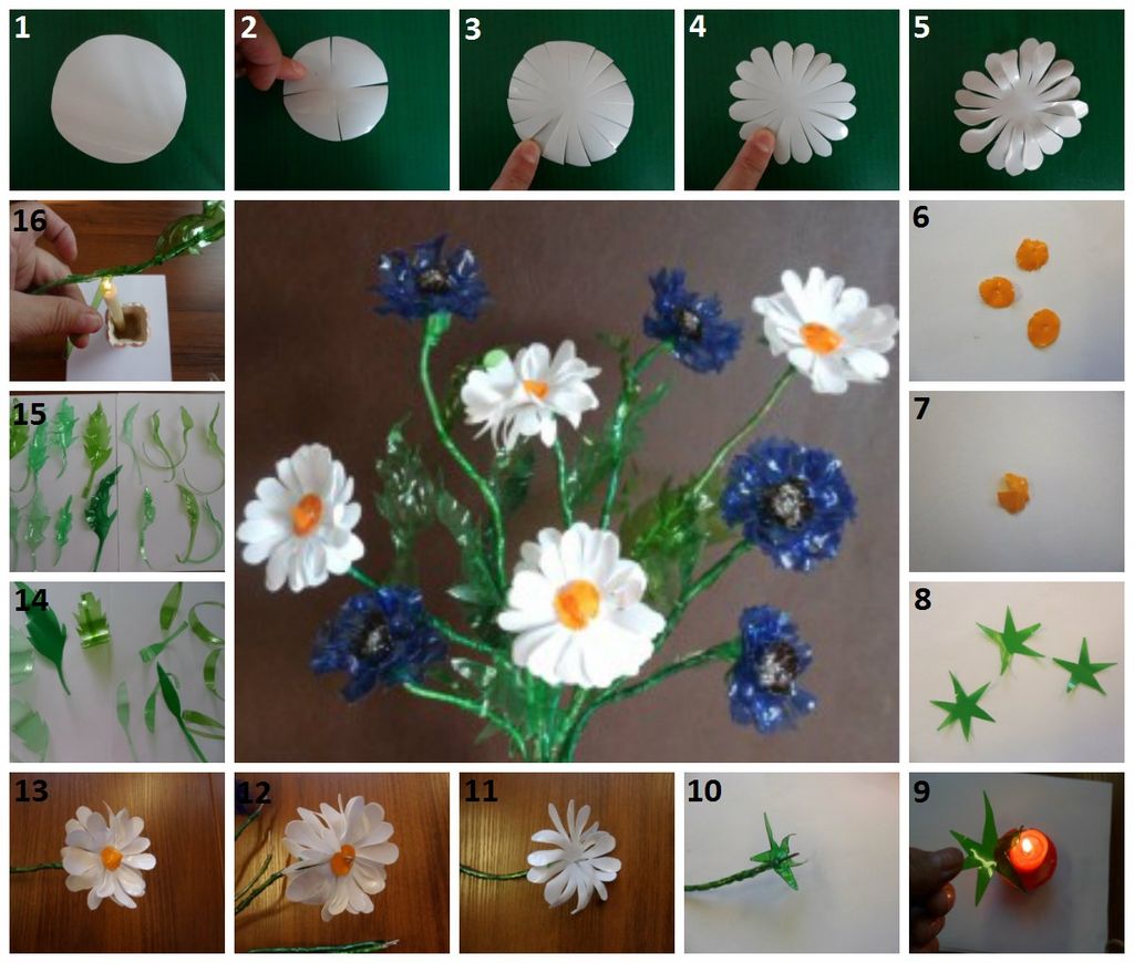 Делаем пластиковую ромашку