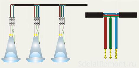 Как подключить точечный светильник фото