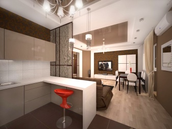 Дизайн кухни-студии площадью 15-17 кв. м.