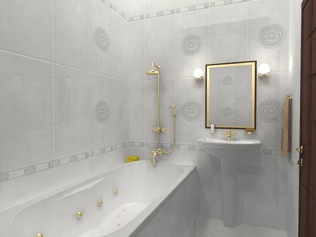 Оптимальная отделка тесной ванной - это светлые тона керамической плитки
