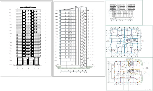 Чертежи многоэтажных жилых домов