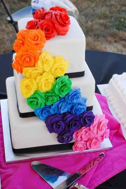 Торт для радужной свадьбы