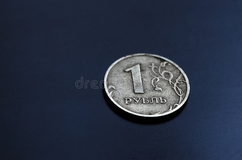 One ruble dirty dark surface royalty free stock images