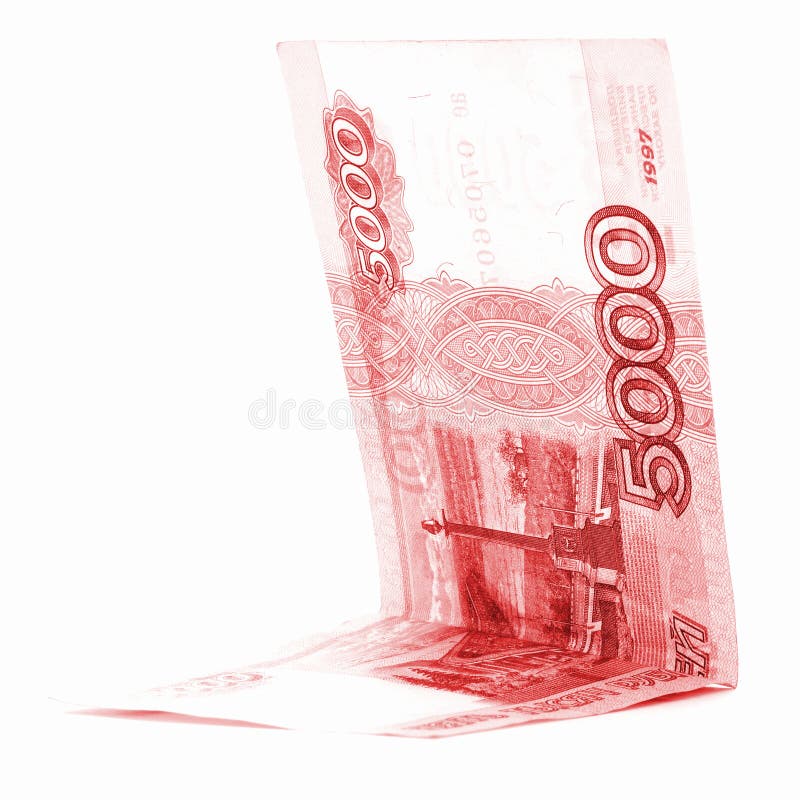 Red russian rouble money angle isolated on white background royalty free stock images