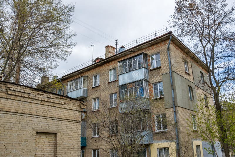 Typical old residential  courtyard   in Russia royalty free stock image