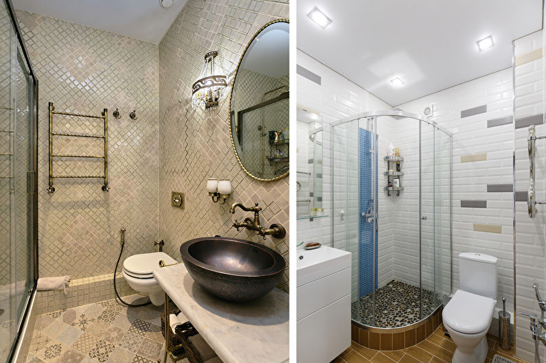 Дизайн узкой ванной комнаты (75 фото)