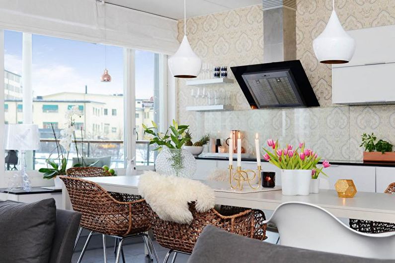 Кухня - Дизайн квартиры в скандинавском стиле
