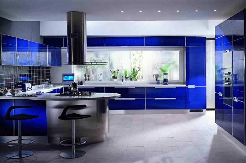 Кухня - Дизайн квартиры в стиле хай-тек