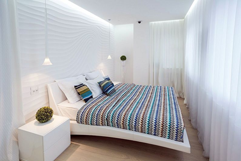 Дизайн спальни 9 кв.м. - отделка потолка