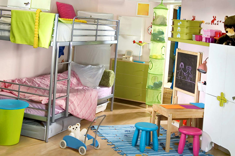 Дизайн интерьера маленькой детской комнаты для девочки