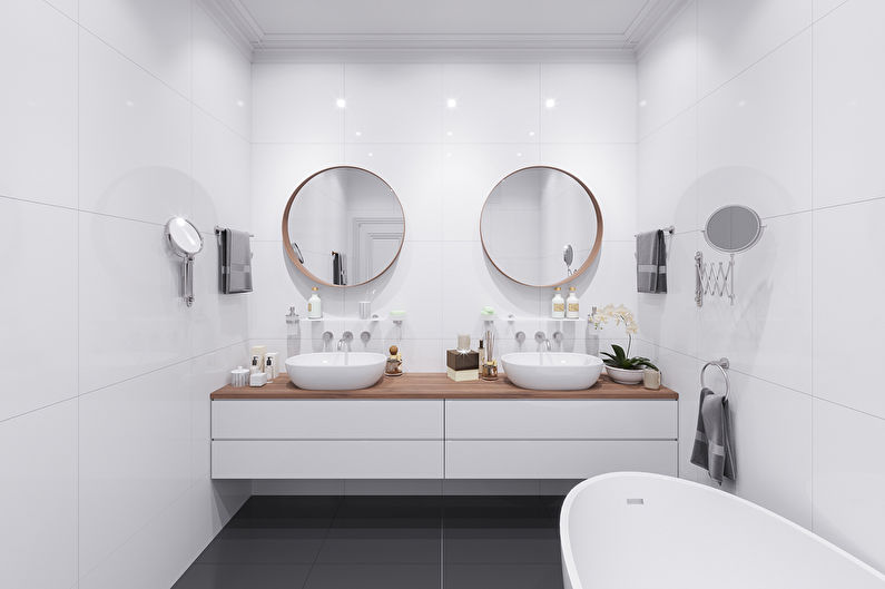 Дизайн ванной в скандинавском стиле - Белый цвет