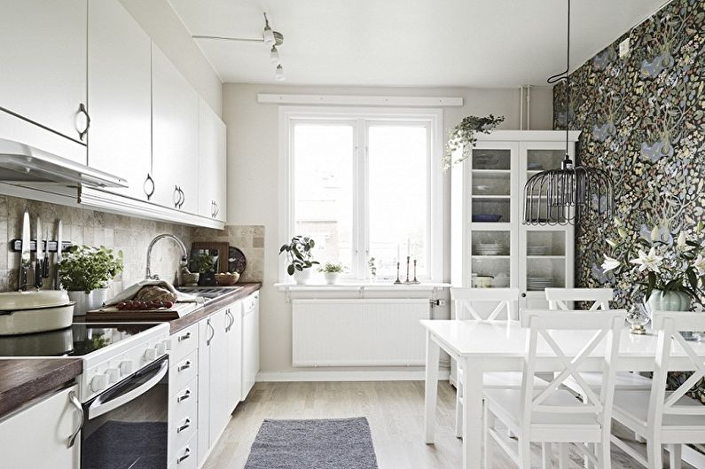 Дизайн кухни в скандинавском стиле - Отделка потолка