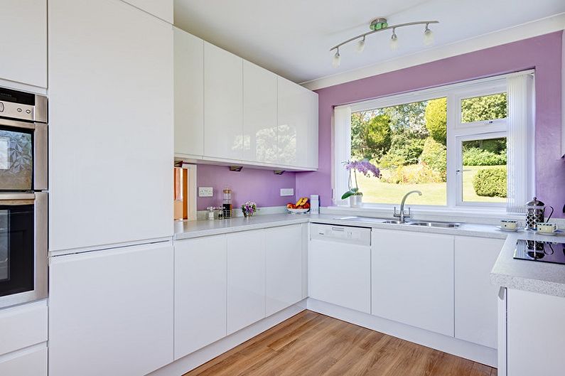 Сиреневый цвет в интерьере кухни - Дизайн фото