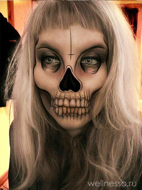макияж скелета для девушки фото