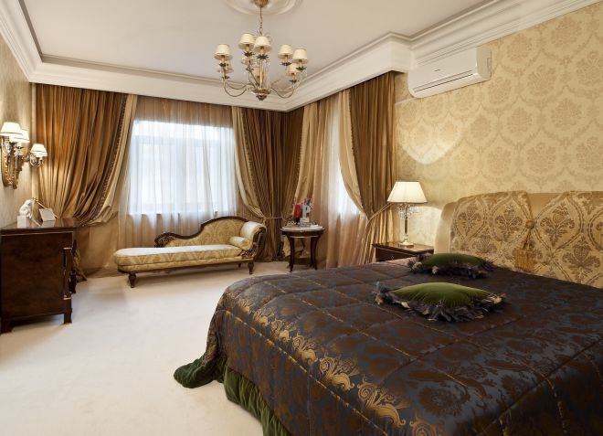 Дизайн интерьера спальни в классическом стиле 