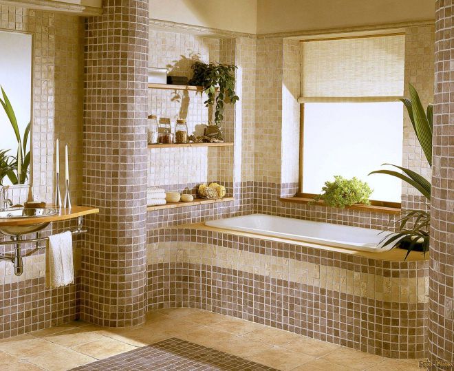 отделка ванной комнаты мозаикой