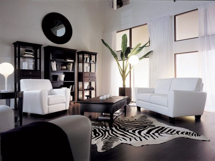 Сочетание черной мебели в интерьере с цветом стен