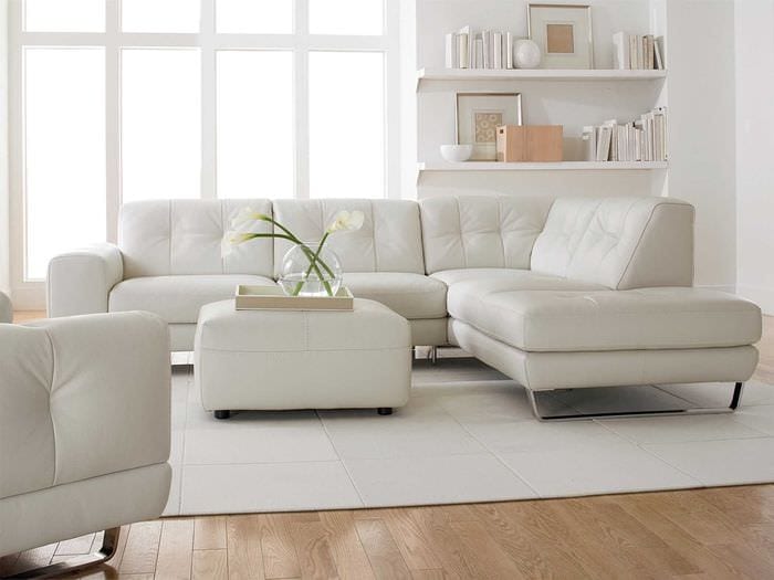 идея современного дизайна комнаты с диваном