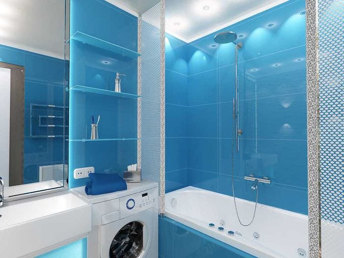 идея современного дизайна ванной комнаты 4 кв.м