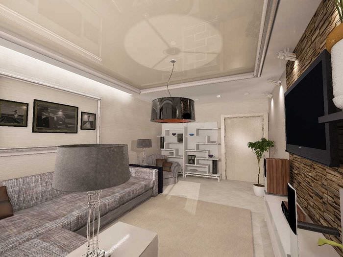 пример красивого дизайна гостиной комнаты 19-20 кв.м
