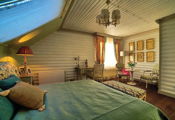 спальня в деревянном доме прованс