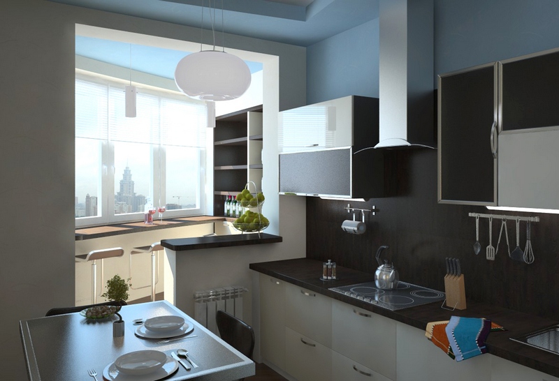 Design kitchen combined with balcony Design kitchen combined with balcony