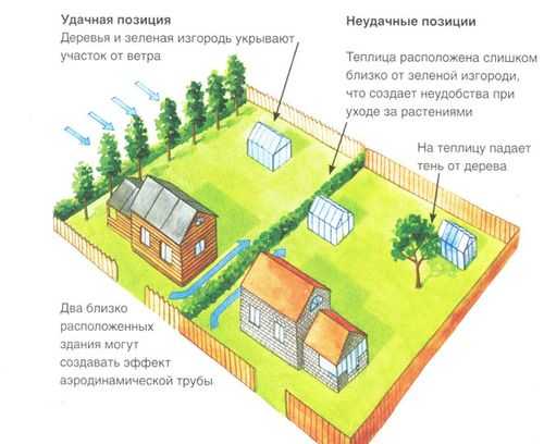 Лучшее расположение теплицы